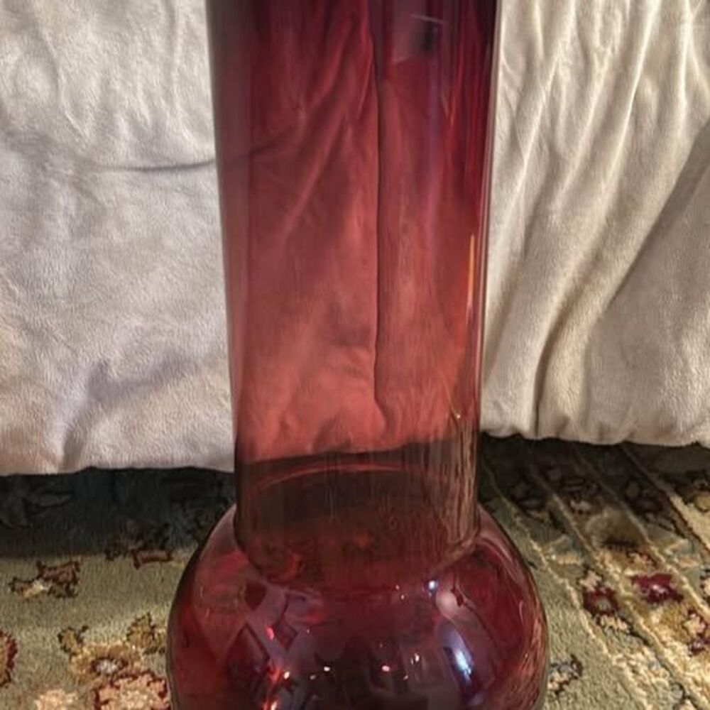 Vintage IKEA Red Glass Floor Vase